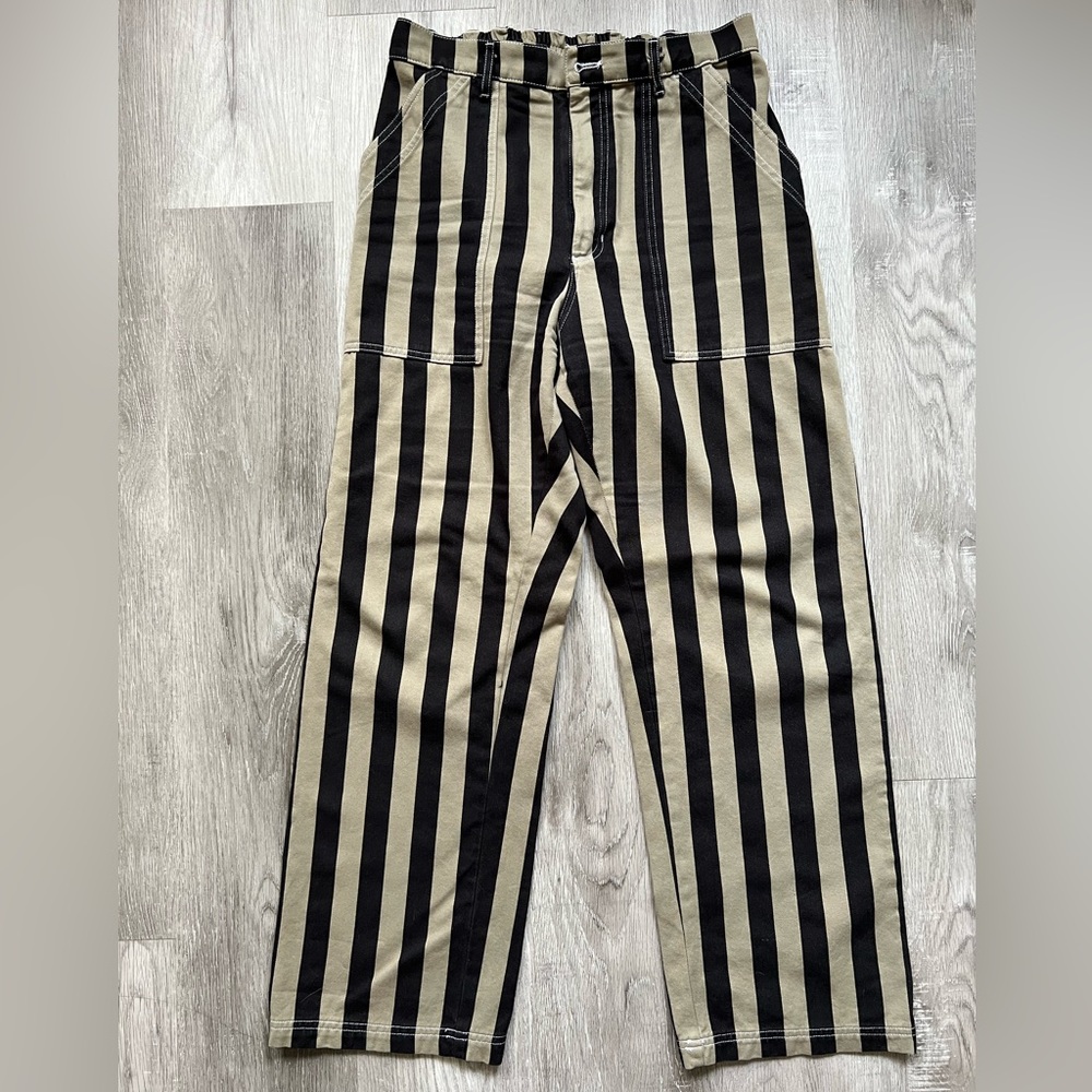 Big Bud Press Black Striped Work Pants - Khaki Grey - M